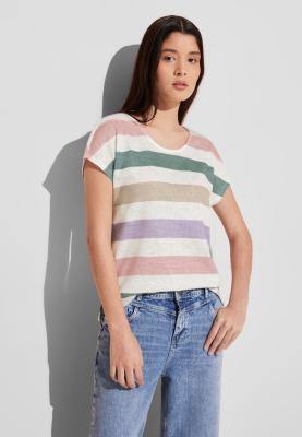 Gestreifte T-Shirt | LS_LTD QR big multicolor strip