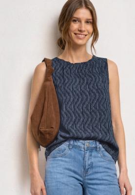 Bloustop w gathered neckline A