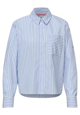 Striped shirtcollar blouse w b