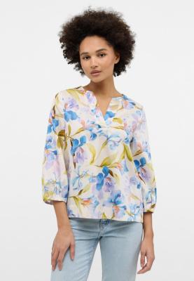 Blumenpower mit Stil – Tunika mit floralem Allover-Print und Puffärmeln | Bluse 7167 R329