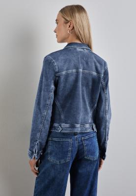 Damenjacke im Jeans-Look | QR-Knit Jacket,mid blue