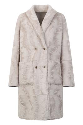 Eleganter Wendemantel in Beige-Grau