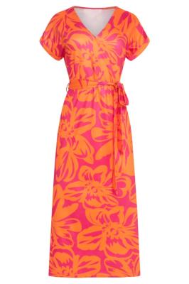 Comfort Stretch Kleid in Orange-Fuchsia