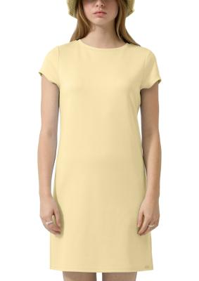 Knielanges Jerseykleid mit Rundhalsausschnitt