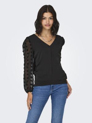 Bluse mit V-Ausschnitt | ONLEMERY LIFE L/S MIX TOP BOX JRS