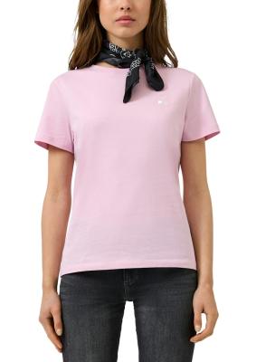 Bauwollshirt mit Rundhalsausschnitt und kleiner Stickerei