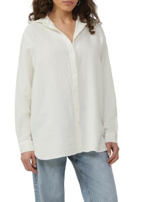 Hemdbluse aus Musselin im Oversize-Schnitt