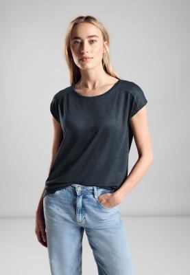Melange T-Shirt | linen look shirt w.pleats at s