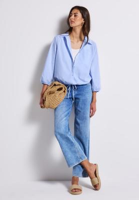 Chambray Bluse | LTD QR Chambray Shirtcollar bl