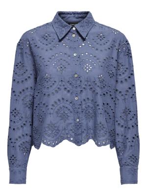 Feminine Bluse mit Muschelsaum – Sanft & Stilvoll | ONLVALAIS L/S SHIRT WVN NOOS