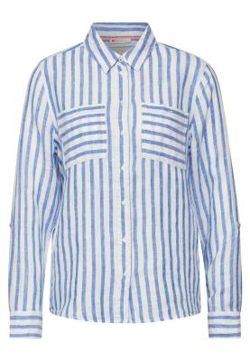 gestreifte Bluse | LS_Striped shirtcollar blouse