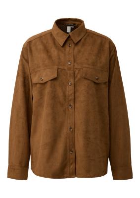 Hemdbluse in Wildleder Optik