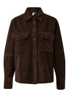 Cord-Overshirt mit Brusttaschen