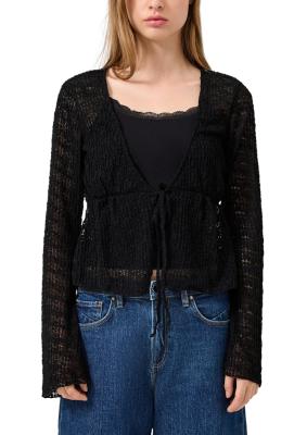 Shirtjacke aus zarter Spitze