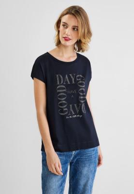 Solides Damen Jersey T-Shirt | shirt w. stone wording