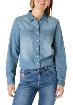 Unisex WomenBoyfriend Fit Denim Shirt