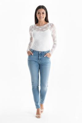 Eleganz in Spitze: Bestickter Langarm-Body