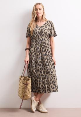 smock Detail Volant Dress_AOP