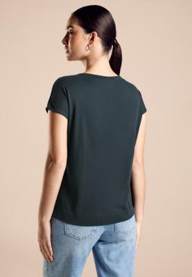 Sommershirt mit Rundhalsausschnitt | EOS_silk look shirt w.stone ar