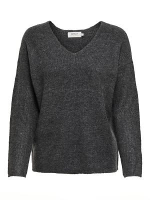 Langer, einfarbiger Strickpullover | ONLCAMILLA V-NECK L/S PULLOVER KNT