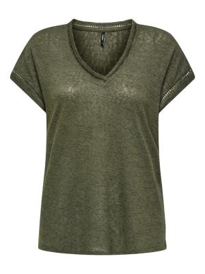 Damen T-Shirt mit V-Ausschnitt | ONLPENNY S/S V-NECK TOP JRS