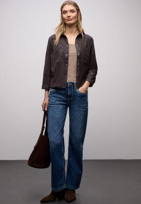 Velours shirtcollar blouse w p