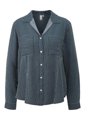 Streifenbluse mit Krempelärmel