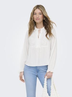 ONLVICKY LIFE L/S EMB TOP WVN NOOS