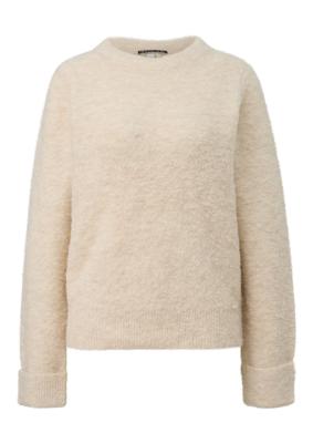 Boucle-Pullover mit Stehkragen