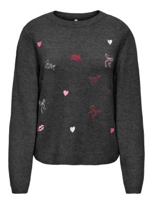 ONLSHINE LS EMBROIDERY O-NECK CC KN