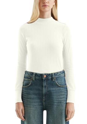 Schmales Langarmshirt mit Ribbstruktur