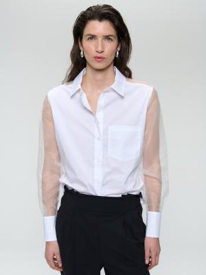 Santos Popeline-Bluse aus Organza | Santos poplin organza blouse