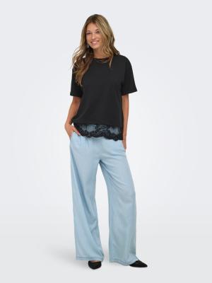 ONLVIVVI S/S LACE BOTTOM TOP JRS NO