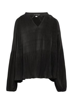 Plissierte Satin-Bluse
