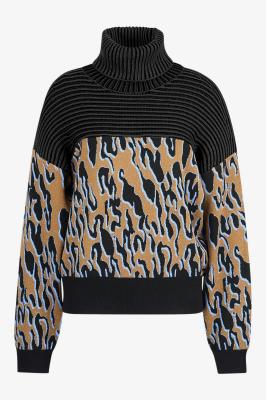 Rollkragenpullover im Jaguar Print