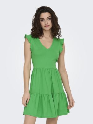 Kleid mit kurzen Ärmeln- V-Ausschnitt | ONLMAY CAP SLEEV FRIL DRESS JRS NOO