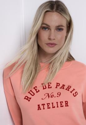 flock wording shirt w.rib neck