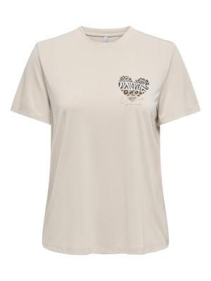 ONLY - T-Shirt mit Rundhals und Brustprint | ONLFREE LIFE REG S/S TOP BOX CC JRS