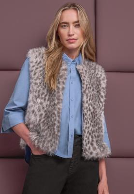 Fake Fur Vest w. AOP