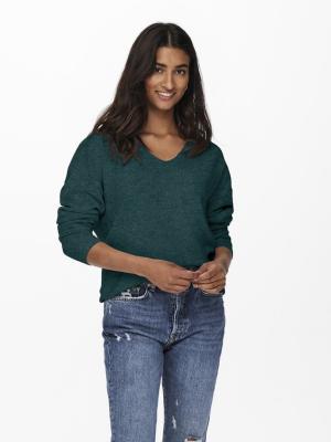 Einfarbiger Strickpullover mit V- Ausschnitt | ONLRICA LIFE L/S V-NECK PULLO KNT N