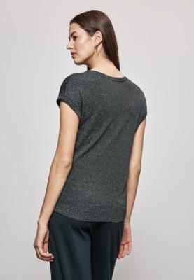 T-Shirt im Glanz-Look | LTD QR rounded v-neck shiny sh