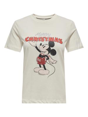 T-Shirt mit Mickey Mouse | ONLMICKEY LIFE REG S/S TOP BOX XMAS