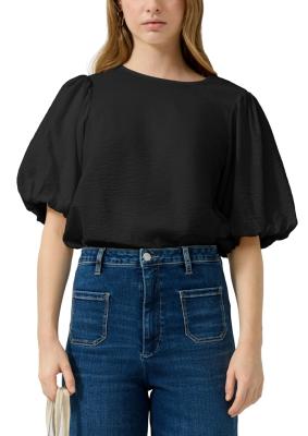 Kurzarmbluse mit voluminösem Puffarm