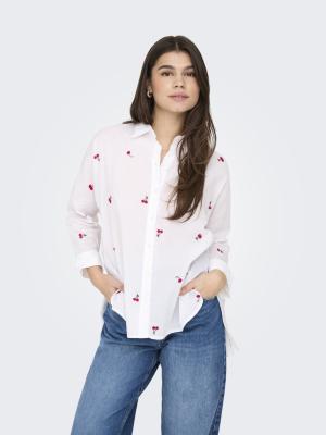 Feminine Bluse aus Baumwolle | ONLNEW LINA GRACE LS EMB SHIRT NOOS