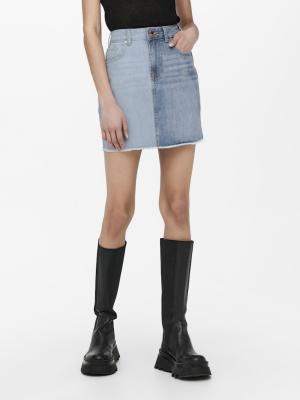Zweifarbiger Jeansrock- | ONLLYANNA LIFE MW TT MB DNM SKIRT A