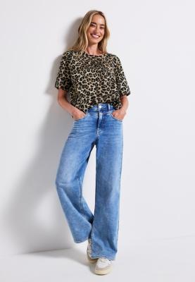 Linen shirtblouse w gathered h