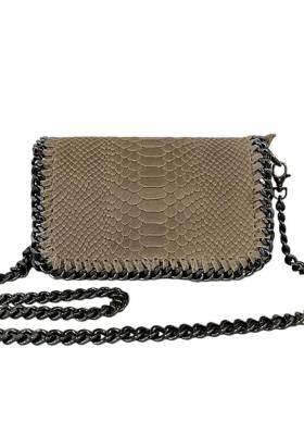 LUXUS-ACCESSOIRE: Python-Optik Tasche aus echtem Leder – Made in Italy
