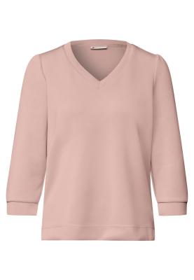 v-neck silk look shirt w.gathe