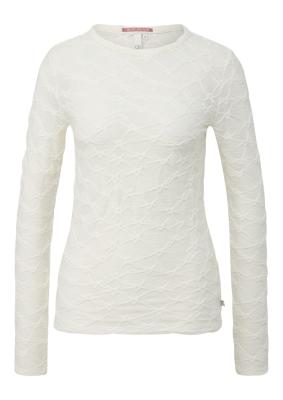 Leicht transparentes Langarmshirt mit speziellem Strukturmuster