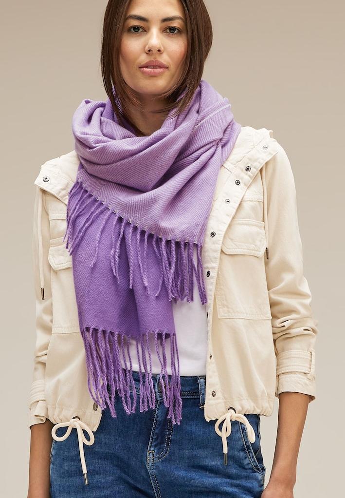 StreetOne Zweifarbiger Schal mit Fransen | Soft Light 2tone Long • Damen  Schal • Tücher & Schals • Rühle × INDIGO Online-Shop